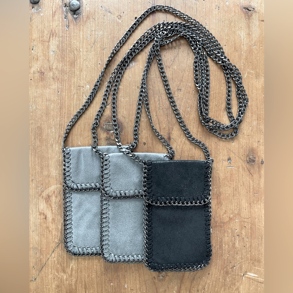 NEW! Cell Phone Chain Purse faux Suedeβ